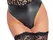 Noir Handmade Lace and Wet Look Long Sleeve Body XL