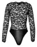 Noir Handmade Lace and Wet Look Long Sleeve Body XL