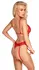Kissable Suspender Body Red L/XL - Fine Lace, Gold Accents