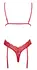 Kissable Body Red S/M - Elegant Lace Suspender Bodysuit, Gold Details