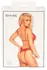 Kissable Body Red S/M - Elegant Lace Suspender Bodysuit, Gold Details