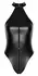 Noir Handmade Body Zip+Glitter XL, Black Powerwetlook, Rhinestone Collar