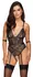 Cottelli Bondage S Lace Harness Body with Removable Chain, Black