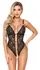 Abierta Fina Body Gold S - Elegant Lace Bodysuit with Metallic Threads
