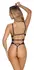 Abierta Fina Body Gold S - Elegant Lace Bodysuit with Metallic Threads