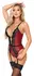 Abierta Fina Body Red/Black L, Elegant Lace Design, Detachable Chains