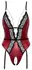 Abierta Fina Body Red/Black L, Elegant Lace Design, Detachable Chains