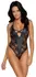 Cottelli Lingerie S Bodysuit with Lace Sides Matte Finish Black