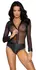 Cottelli PARTY Powernet Long-Sleeve Bodysuit with Matt Panty L