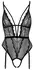 Cottelli LINGERIE Body Pear String XL, Lace & Powernet, Removable Pearls