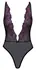 Kissable L/XL Floral Embroidered Black Mesh Bodysuit Adjustable Straps