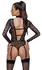 Cottelli Lingerie Body Lace M Long Sleeve Lace Harness Black