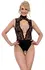 Abierta Fina Body Lace M - Lace & Satin Bodysuit with Rhinestone Details