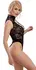 Abierta Fina Body Lace M - Lace & Satin Bodysuit with Rhinestone Details