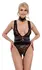 Abierta Fina Body M - Lace & Satin, Removable Rhinestone Chains