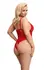 Cottelli CURVES Red Transparent Crotchless Body XL Adjustable Straps