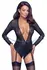 Cottelli Collection Bondage Body Black Matte Look with Sleeves & Cuffs L