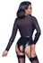 Cottelli Bondage Body Black M with Removable Garters and Handcuff Set