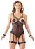 Cottelli Collection Body Open S - Lace & Wet Look, Adjustable Straps, Black