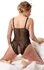 Cottelli Collection Sheer Lace Open Crotch Bodysuit Black 2XL