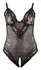 Cottelli Collection Sheer Lace Open Crotch Bodysuit Black 2XL