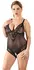 Cottelli Collection Sheer Lace Open Crotch Bodysuit Black 2XL