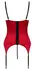 Cottelli Lingerie Satin & Lace Cami Suspender Set Red Size L