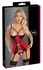 Cottelli Lingerie Satin & Lace Red Cami Suspenders Set M