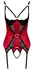 Cottelli Lingerie Satin & Lace Red Cami Suspenders Set S