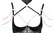 Abierta Fina Basque 80B Satin Lace Removable Rhinestone Chains Black