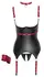 Cottelli Bondage Set Black/Red M - Matte Look, Adjustable Collar & Cuffs