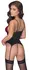 Cottelli Lingerie Basque Red/Black XL - Lace & Powernet Design