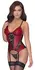 Cottelli LINGERIE Basque Red/Black L - Elegant Lace & Powernet Design