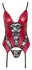 Cottelli Lingerie Basque Red/Black M - Lace & Powernet Finish