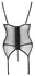 Cottelli Lingerie Basque Red/Black S - Lace & Powernet Design