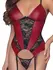 Cottelli Lingerie Basque Red/Black S - Lace & Powernet Design