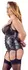 Cottelli Collection Basque Bondage 95E/2XL Matte & Lace, Black/Rose Gold