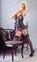 Cottelli Collection Basque Set M Matte & Lace, Crotchless, Black