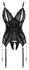 Cottelli Collection Basque S Matte Finish with Lace Details, Crotchless Thong