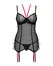 Obsessive Glandez Lingerie Set XS/S - Black Mesh & Red Accents, Adjustable Fit