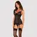 Obsessive Glandez Set XL/2XL Black Mesh with Red Accents & Garter Corset