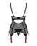 Obsessive Glandez Set XL/2XL Black Mesh with Red Accents & Garter Corset
