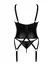 Obsessive Armares Wet Look Suspender Corset Set XL/2XL Black