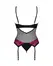 Obsessive Rosenty Lingerie Set XS/S Black Pink Lace Adjustable