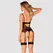 Obsessive Rosenty Set M/L - Black Mesh & Pink Lace, Adjustable Straps