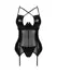 Obsessive Norides Wetlook Lace Corsage & Thong Set Black M/L