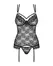 Obsessive Corsage S/M Black Lace Floral Motif Adjustable Straps