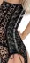 Noir Handmade Corset XL - Leo Velvet & Wetlook, 6 Garters