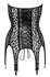 Noir Handmade Corset XL - Leo Velvet & Wetlook, 6 Garters