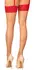 Obsessive Ingridia Lace-Trim Stockings XS/S Red, Semi-Sheer Finish